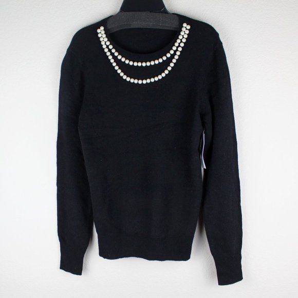 NWT Equipment Faux Pearl Necklace Sweater– Elegant & Chic Layered Look - Picture 2 of 15